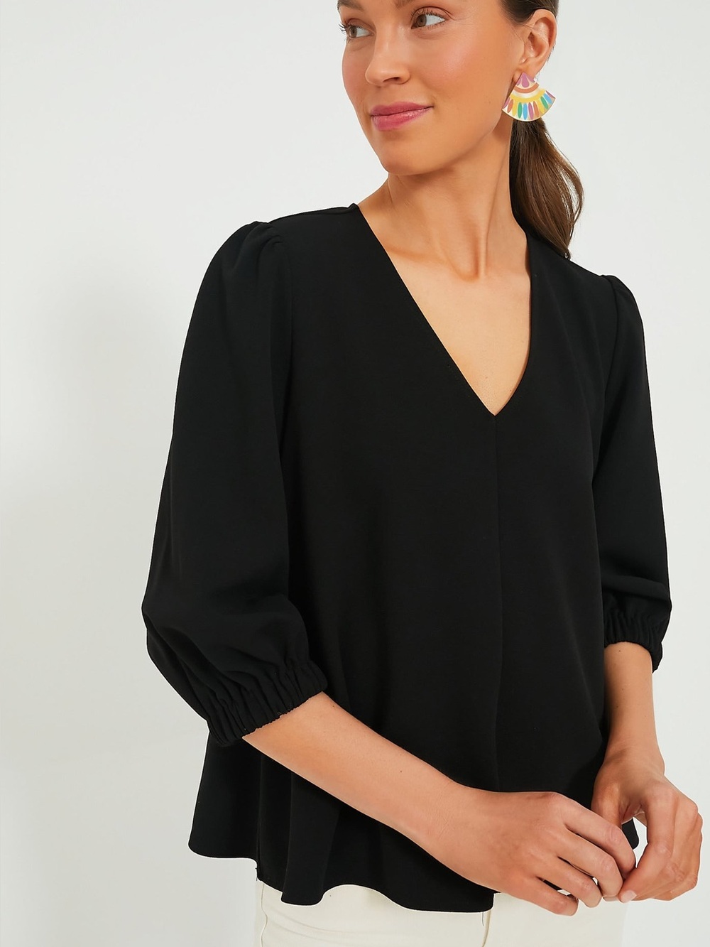 NWT Pomander Place Tuckernuck Black Hollis Top XS